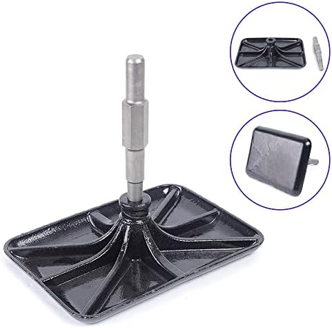 Compactor Plate Tool, Tamping Rammer Plate with High Hardness Lightweight Thickened Chassis Removable Design and Hexagonal Joint Protable Manganese Steel Hammer Bits Tamper Plates for Architectural - 4