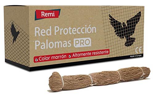 Red Anti Palomas 5 Metros x 5 Metros | Remi Hogar | Color Piedra-Marrón | Cobertura total 25 metros cuadrados | Adaptable a otros tamaños | Polietileno resistente al clima Cover