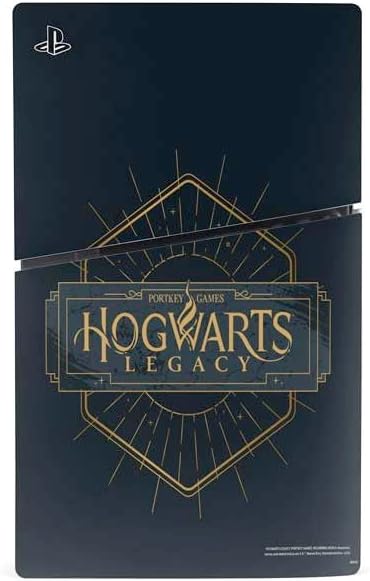 Skinit Decal Gaming Skin Compatible with PS5 Slim Disk Console - Officially Licensed Wizarding World Hogwarts Legacy Emblem Design