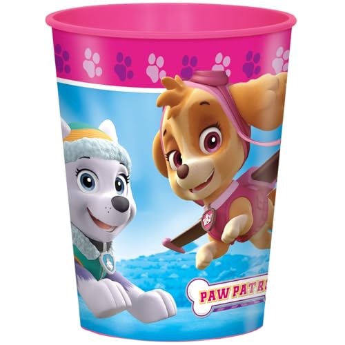 Colorful Paw Patrol Girl Plastic Stadium Cup (16 Oz)- Pack Of 1, Multicolor Paper Cup Design & Durable Quality - Perfect For Themed Events