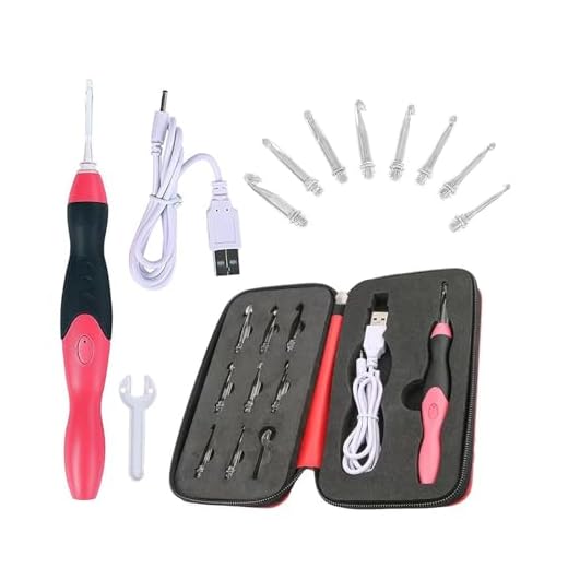JahyShow 9 in 1 Rechargeable LED Lighted Crochet Hooks Set with Zip Case Light Up Knitting Needles Kit (Interchangeable Heads Size from 2.5mm to 6.5mm)