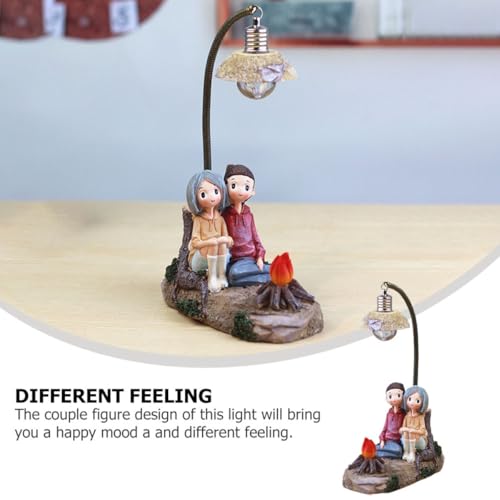 Lámpara de mesa pareja romántica en resina decorativa miniatura 7