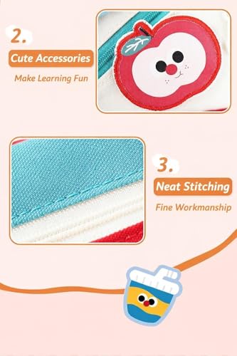 Image of Burger Food Theme Pencil Pouch for Girls & Boys, Large Capacity Multi-Layer Zipper Stationery Bag with Transparent Display Window & Organizer Compartments