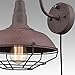 YOBO Lighting Industrial Rust Wall Sconce Plug-in Cage Wall Light Gooseneck Hardwired Sconce Lighting