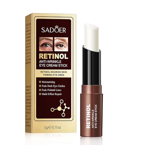Retinol Eye Cream - Anti Aging Eye Cream Stick - Dark Circle Eye Cr-eam - Under Eye Cr-eam for Puffy Eyes - Eye Moisturiser with Hyaluronic Acid, Vitamin E - Reduce Fine Line, Firming, Lifting
