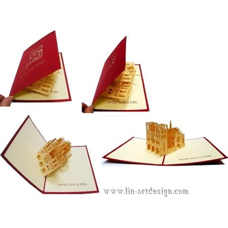 Lin17432 Pop Up 3d Karte Grusskarten Notre Dame De Paris Reisegutschein Paris Frankreich N177 Amazon De Burobedarf Schreibwaren