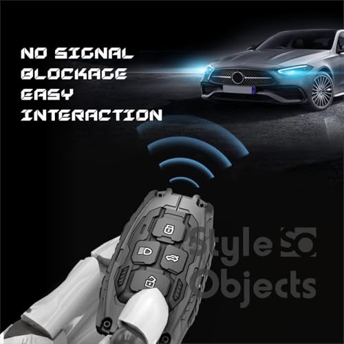 Image of STYLEOBJECT Waterproof Premium Luxury New Transformer Series Soft Silicon Car Key Shell Compatible with Tata Punch, Nexon, Harrier, Safari, Altroz, Tigor | Full Protection 4 Button