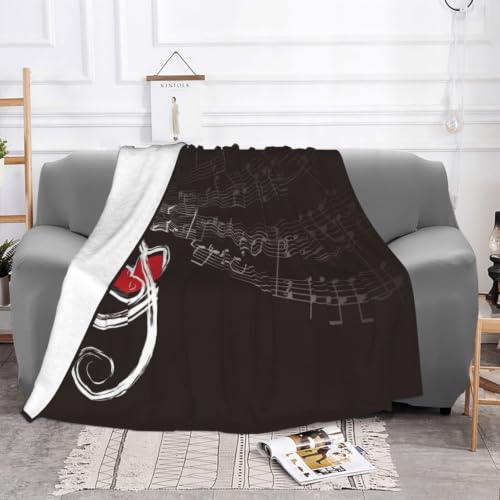 Couverture en flanelle contre le froid plaid doux musique 125x100cm pour canapé