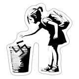 Spreadshirt FCK NZS Ab In Den Eimer Banksy Art Sticker Aufkleber, 10 x 10 cm, Mattweiß