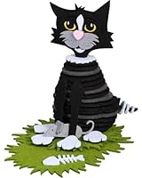 Halbach Seidenbänder DIY Filzset | Filztiere: Katze zum Basteln | Kreatives Bastelset | Hochwertiger Bastelspaß aus Filz