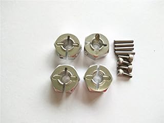 EPTNNASO Aluminum Hex Adapter 12MM Diameter 6MM Thickness 2MM Pins 4MM Middle Hole -4Pcs Set for 1/10 CC01 TT01 HPI Sprint2 Silver