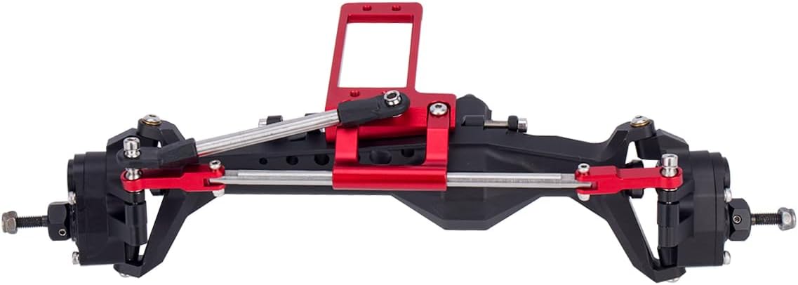Capra F9 Servo Mount,Aluminium CNC BAT Servo Mount with Hydraulic Steering Link for 1/10 RC Crawler Car VP Capra F9 Portal Axle LCG Chassis DIY Parts (Black)