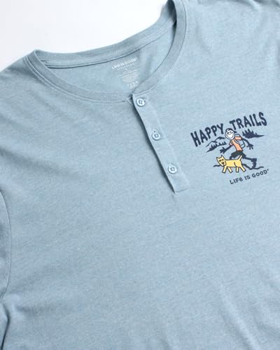 Life is Good Men's Sleep Sets - 2 Piece Long Sleeve Henley Sleep Shirt and Lounge Pants - Men's Pajama Set Gift Box (S-XL)4