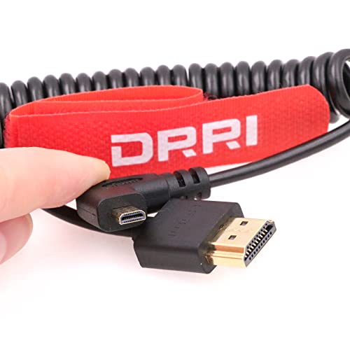 DRRI 8K Ultra High Speed Right Angled Type D Male Micro HDMI to HDMI 2.1 Coiled Cable for Sony A6000 a7S III Pocket cameras - Image 3