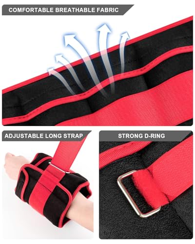 Image of Fragraim Adjustable Ankle Weights 1-3 /4 /5 /6 /8 /10 /12 /15 /20 LBS Pair with Removable Weight for Jogging, Gymnastics, Aerobics, Physical Therapy