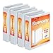 Cardinal Economy 1.5" Round-Ring Presentation View Binders, 3-Ring Binder, Holds 350 Sheets, Nonstick Poly Material, PVC-Free, Pack of 4, White (79517)