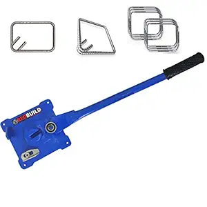 REDBUILD Heavy Duty Manual Bar Bending Machine | TMT Rebar Tool | Stirrup Ring Making | Construction Equipment | Rod Bender Tools (Blue)