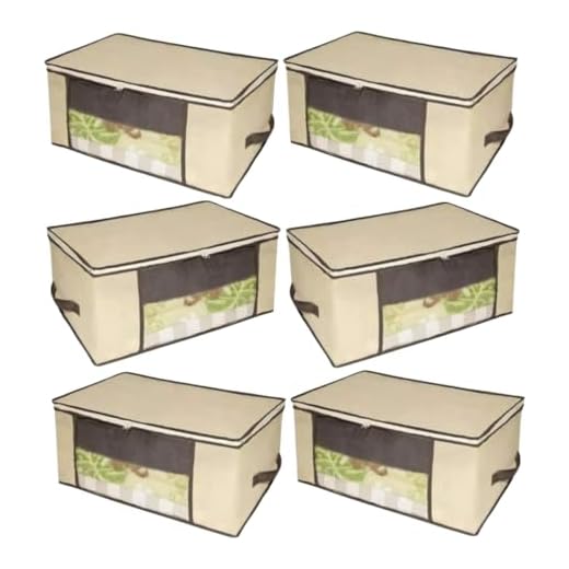 Kit 6 Organizadores Tnt Caixa Closet Roupa Cama Edredom Toalha 60cm
