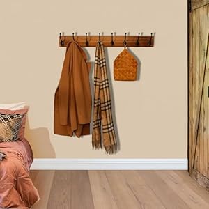 Webi rustic coat rack wall mount3543 long 8 cast iron coat hooks wall mountedheavy duty wall coat hanger hooks for hanging coatsclothesrustic brown  urban country home decor