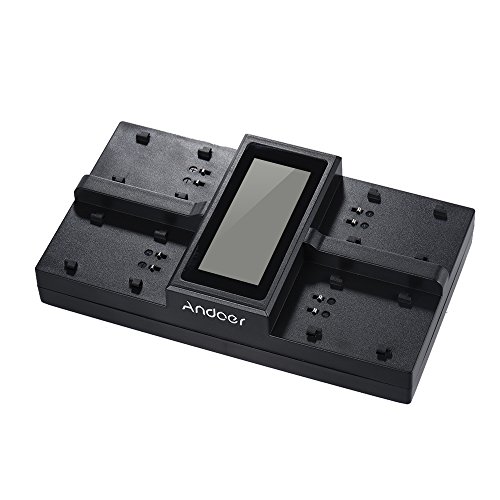 Baugger LP-E6, LP-E6 LP-E6N NP-F970 Bateria de câmera digital de 4 canais com visor LCD de substitui