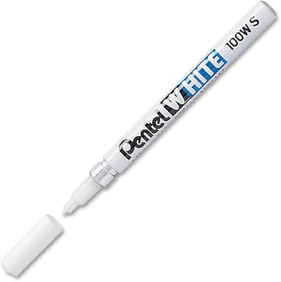 Pentel Permanent Marker, White, Fine Point, 1Pack (100WS