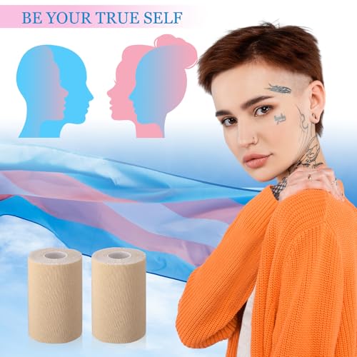 Image of Aurelema 2 Rolls FTM Trans Binder for Chest Binding Adhesive Chest Tape Flat Invisible for Breast Lift Shaping