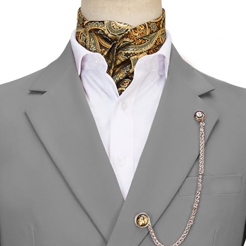Image of Men's 2 Piece Suit with Metal Clasp Slim Fit Suit Stylish Business Pants Casual Wedding Grooms Tuxedo Suit