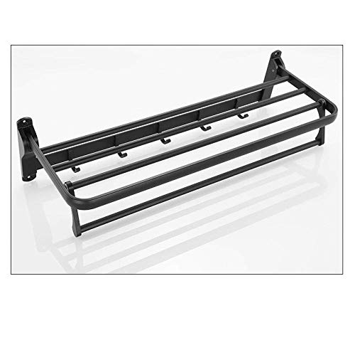 Toallero de baño de aluminio negro ShelSpace con diseño de doble capa 4