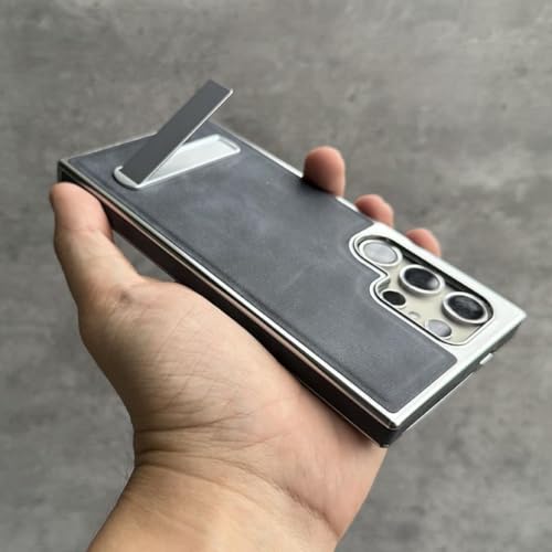 Étui cuir Samsung S25 Plus avec support intégré pour visioconférence et protection antichoc - 5