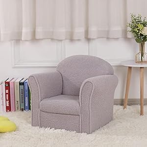 AFBKSS&BB Children Sofa, Kids Armrest Chair, Sturdy Wood Construction Kids Sofa Furniture, Armchair Couch for Preschool Children, Lightweight Toddler Sofa Chair, Teddy Velvet (Grey) AFBKSSBB Children Sofa Kids Armrest Chair Sturdy Wood Construction Kids Sofa Furniture Armchair Couch for Preschool Children Lightweight Toddler Sofa Chair Teddy Velvet Grey