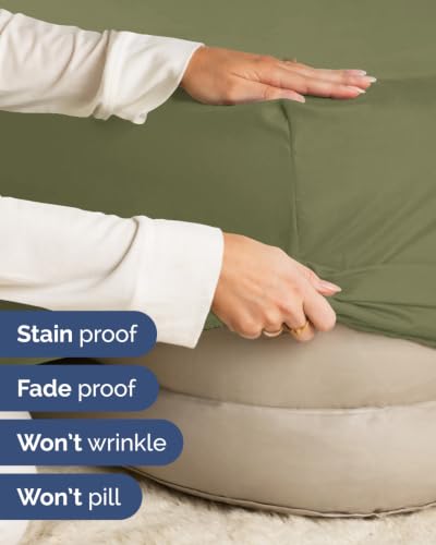 Image of Extra Deep Flex Top Split Head King Fitted Sheet - Hotel Luxury Single Fitted Sheet Only - Easily Fits 18 inch to 24 inch Mattress - Ultra Soft, Wrinkle Free w /Extra Deep Pockets - Sage Green