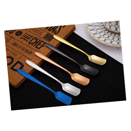 GRIRIW Sturdy Square Spoon Long Handle Stainless Steel for Soup Iced Tea Dishwasher Safe