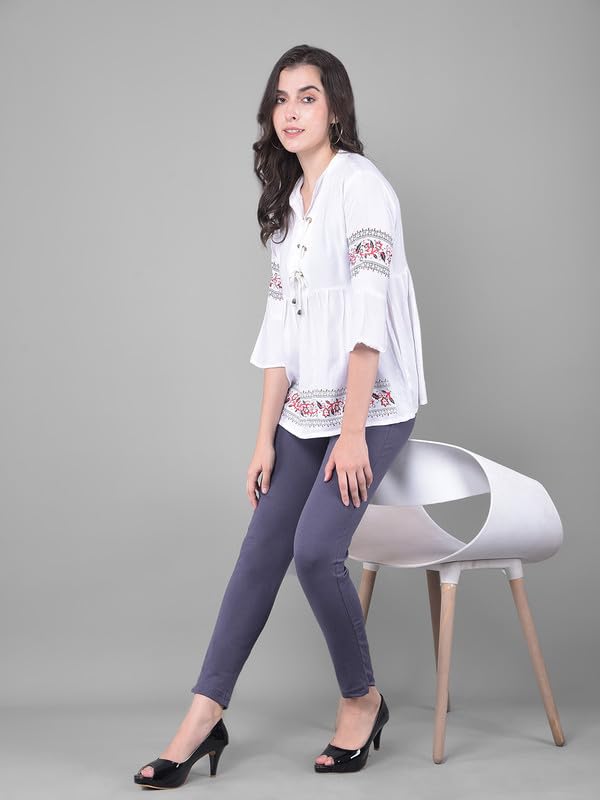 Image of Comfort Lady Women Cotton Blend Regular Fit for Casual,Formal and Daily Use Kurti Pants with Front Pocket