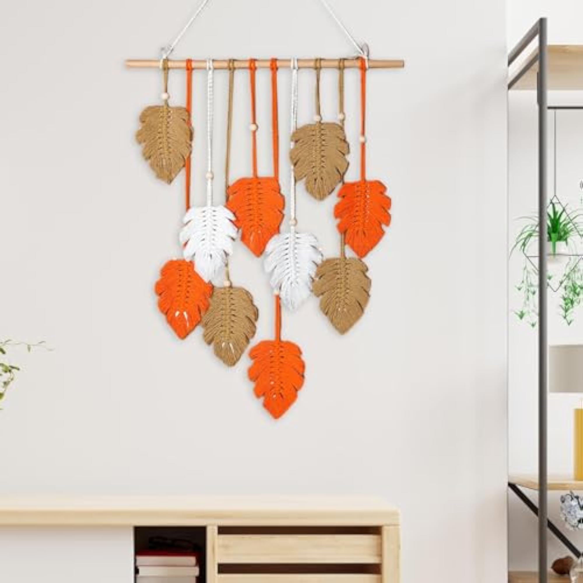 Leaves Macrame Wall Hanging Boho Leaf Tassels