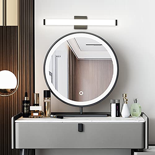 Image of Bathroom Vanity Light Brushed Nickel Square LED 24 inch 14W 4000K Natural White Light Wall Bar Lighting Fixtures Over Mirror (Matte Black, 24in)