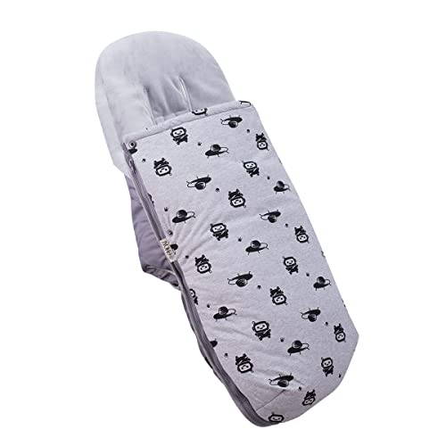 Chancelière universelle pour poussette anti-froid bébé en polaire douce motif robot