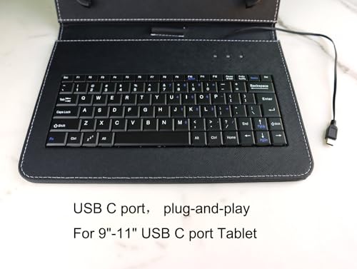 ENJOY-UNIQUE 9.7 10.1 11 inch Tablet Case Cover with QWERTY External Keyboard, USB C Plug, for Samsung Galaxy Tab A8 A7, Fire HD, Googee U10, Blackview, Nokia T20, for Lenovo Tab M10 by ENJOY-UNIQUE - Image 4