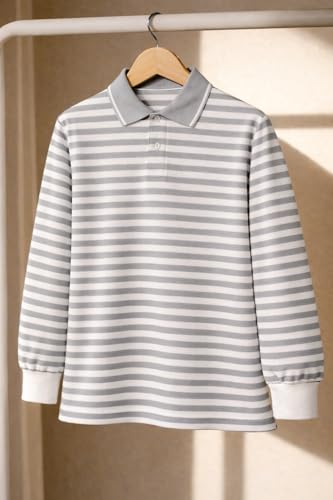 Image of Mack Jonney Men's Premium Black Striped Polo T-Shirt | Long Sleeve Cotton Blend | Casual & Smart Wear-M6752