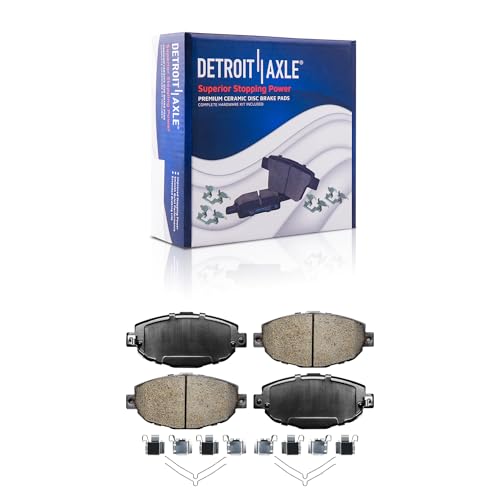Image of Detroit Axle - Front Brake Kit for 1999-2000 Lexus SC300, 1992-00 SC400 | Drilled and Slotted Disc Brake Rotors Replacement Ceramic Brake Pads: 11.65 inch inch Rotor