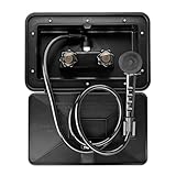 Exterior Shower Box Kit, ABS Exterior Shower Box Kit with 2 Keys Outdoor Camper Faucet Trailer with 1.5m/59.06in Length Hose for Motorhome Caravan