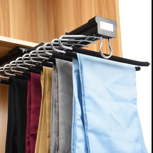 Cintre extensible pour pantalons coulissant orange à 11 branches pour placard