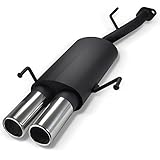 extra satter Sound JOM Car Parts & Car Hifi GmbH 89027 Stahl-Endschalldämpfer mit 2X 76mm Endrohren gerade