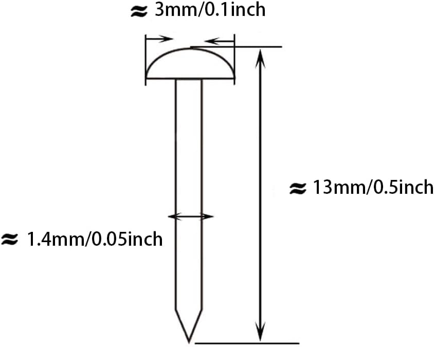 [Set of 200pcs]Tiny Wooden Nails for DIY Craft Projects, Antique Drawer Repairing, Picture Hanging Nails, Mini Boxes Decorative Accessories(1.3 ×13mm/0.05 * 0.5in, Silver)