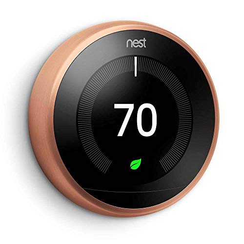 Google Nest Learning Thermostat - Programmable Smart Thermostat for Home - 3rd Generation Nest Thermostat - Works with Alexa - Copper