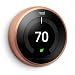 Google, T3021US, Nest Learning Thermostat, 3rd Gen, Smart Thermostat, Copper, Works With Alexa