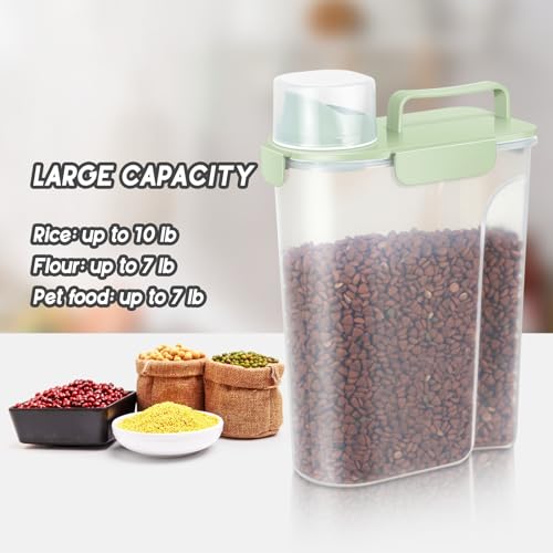 LEAWALK 5-7Lbs Dog Food Storage Container with Upgraded Large Nozzle BPA-free, 4 Snap Seals Plastic Pet Food Storage Container with Handles are Easy to Clean and Carry - Thumbnail 5