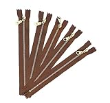 10 Pcs Black Tape Gold Brass Metal Gauge #3 Fancy Donut Pull Zippers Close End Zippers Bulk for Sewi