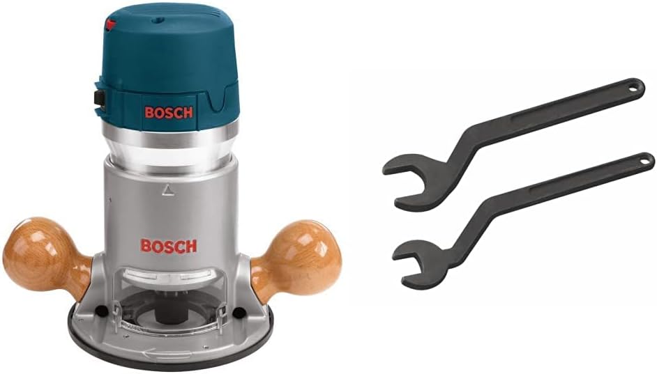 BOSCH 1617EVS 2.25 HP Electronic Fixed-Base Router and BOSCH RA1152 Offset Wrenches