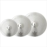 6/8/10 inch Splash Cymbal Set, Low Volume Quiet Small Cymbal Pack 3 Pieces for Practice (Silver)