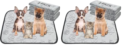 Image of Qeils Reusable Puppy Pads, Washable Pee Pads, Leakproof 18 inchx 24 inch 4 Pack